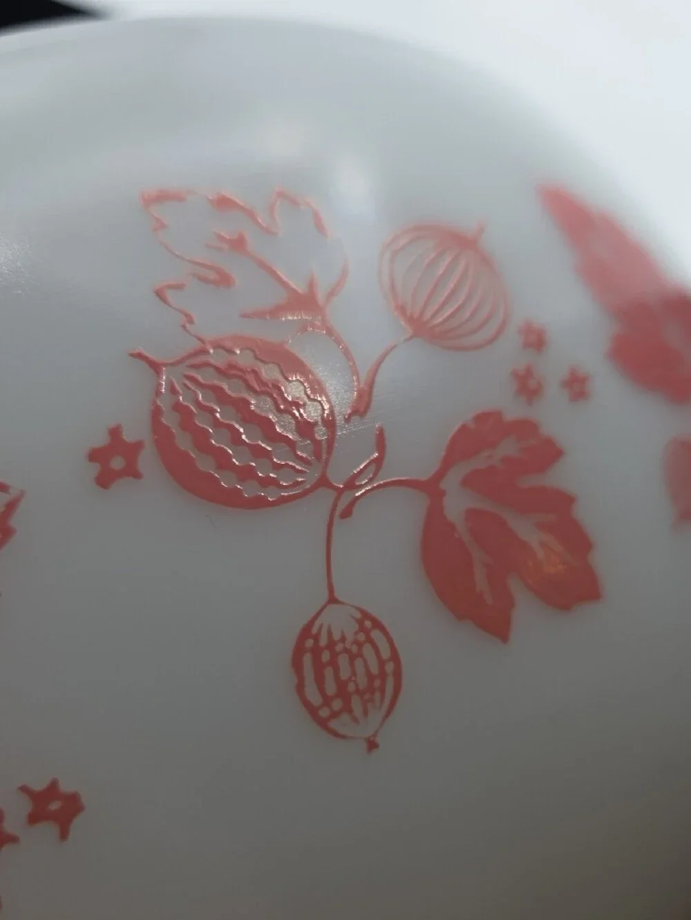 Pyrex White Mixing Bowl with Orange Floral Pattern
